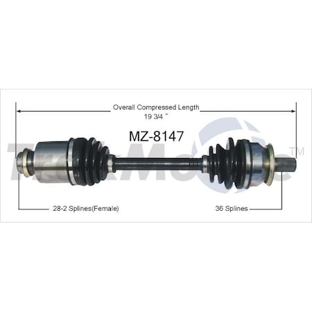 Surtrack Axle Cv Axle Shaft, Mz-8147 MZ-8147